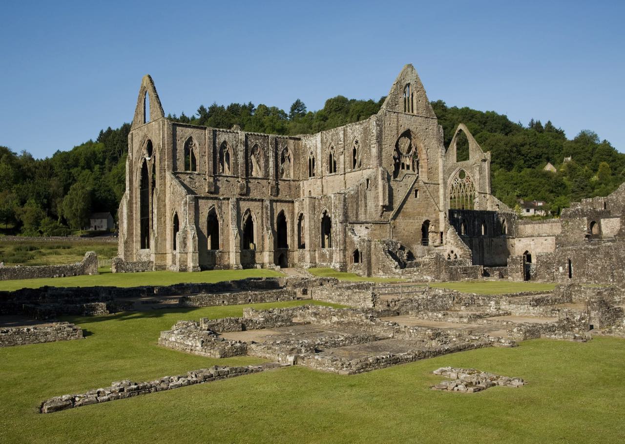 The ruined nave of Tintern Abbey in the Wye Valley