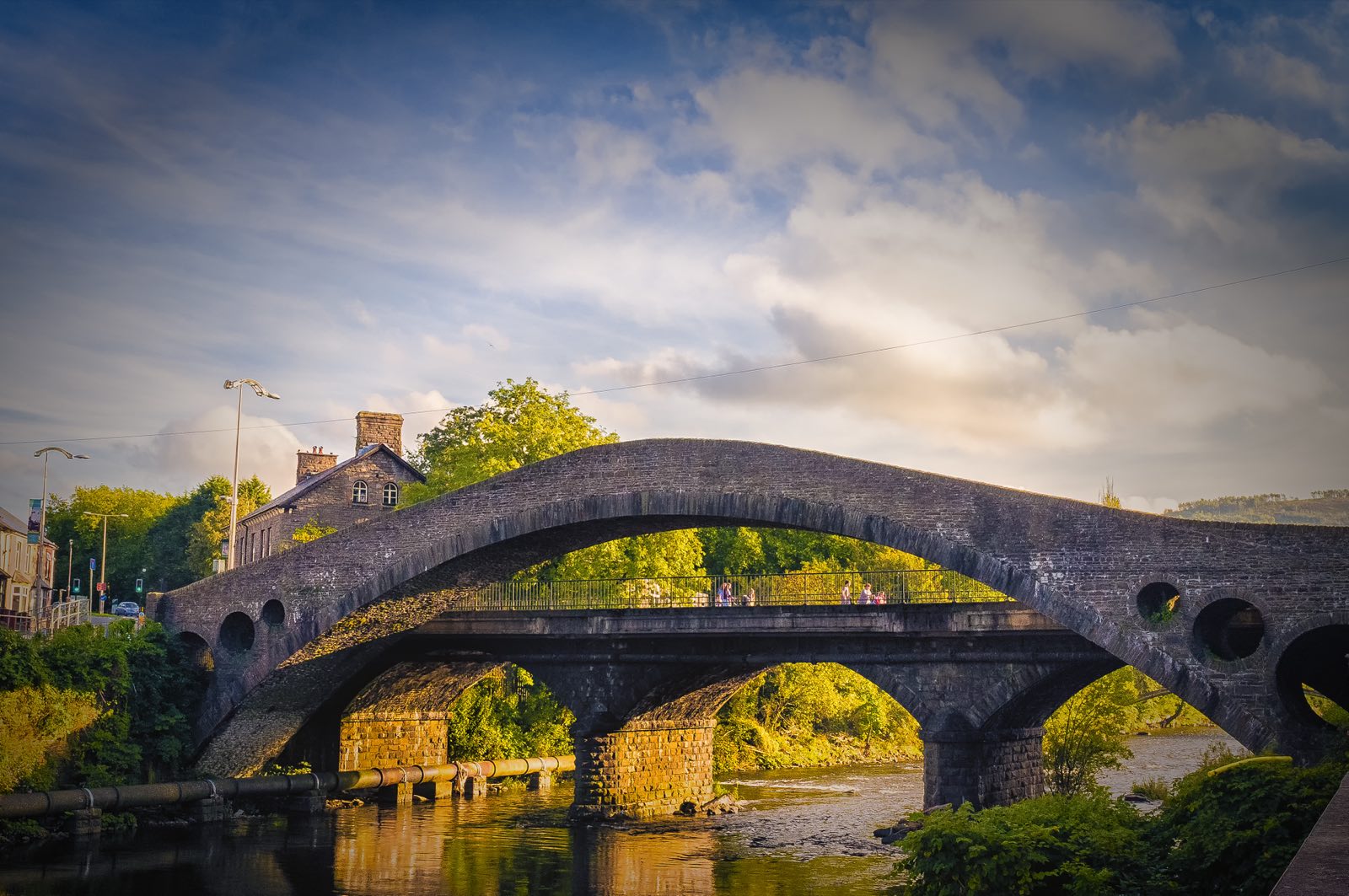 The single-arch Old Bridge over the River Taff at Pontypridd