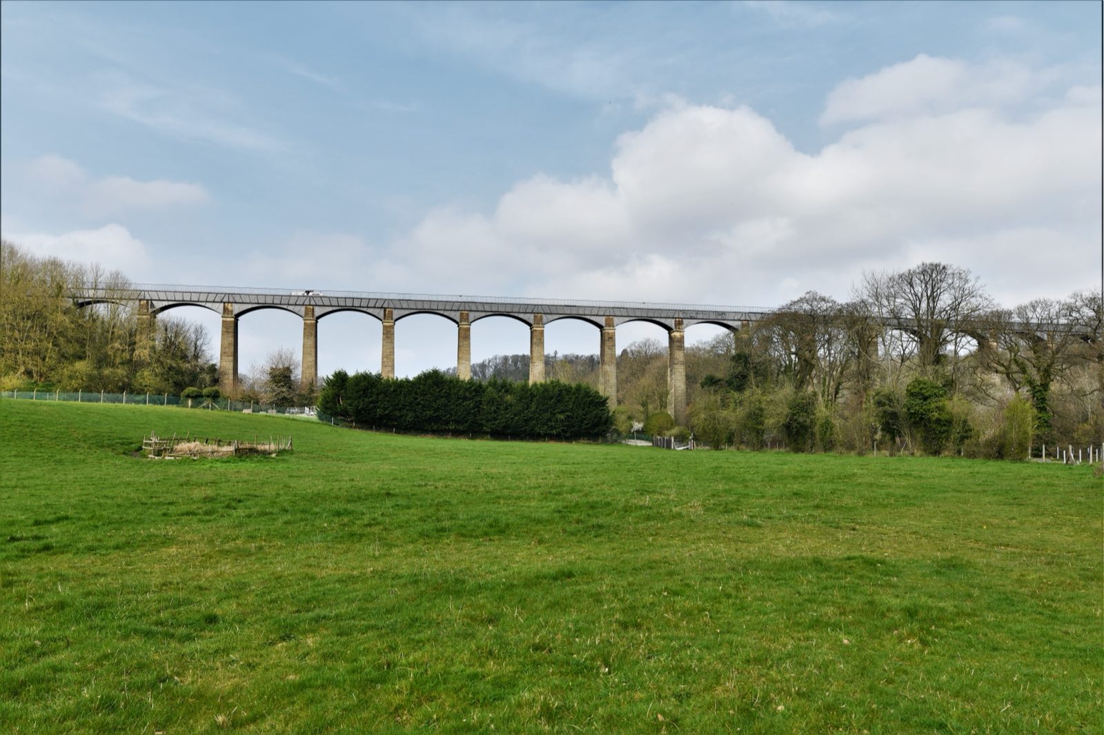 The Pontcysyllte Aqueduct carrying the Llangollen Canal over the Dee valley